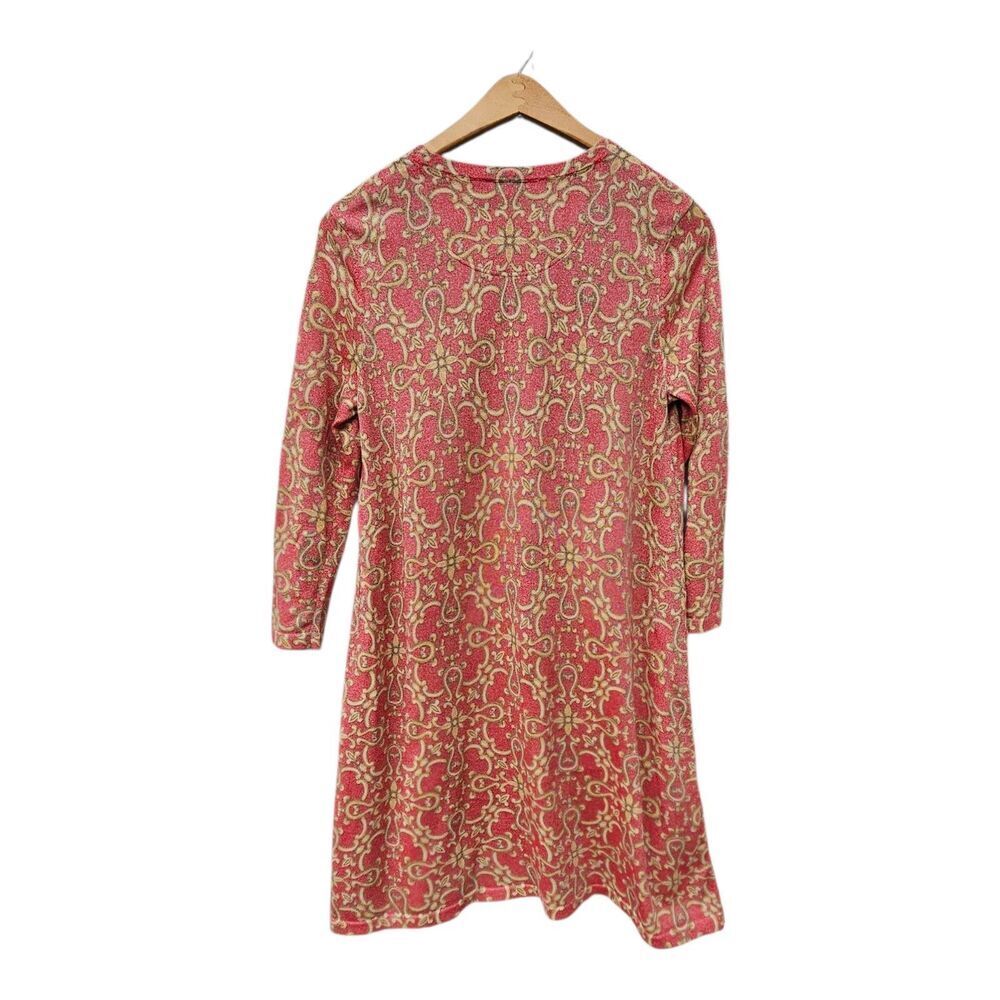 J. McLaughlin Catalina Cloth 3/4 Sleeve Sheath Dress Women's Size M Shimmer Red - Picture 2 of 6